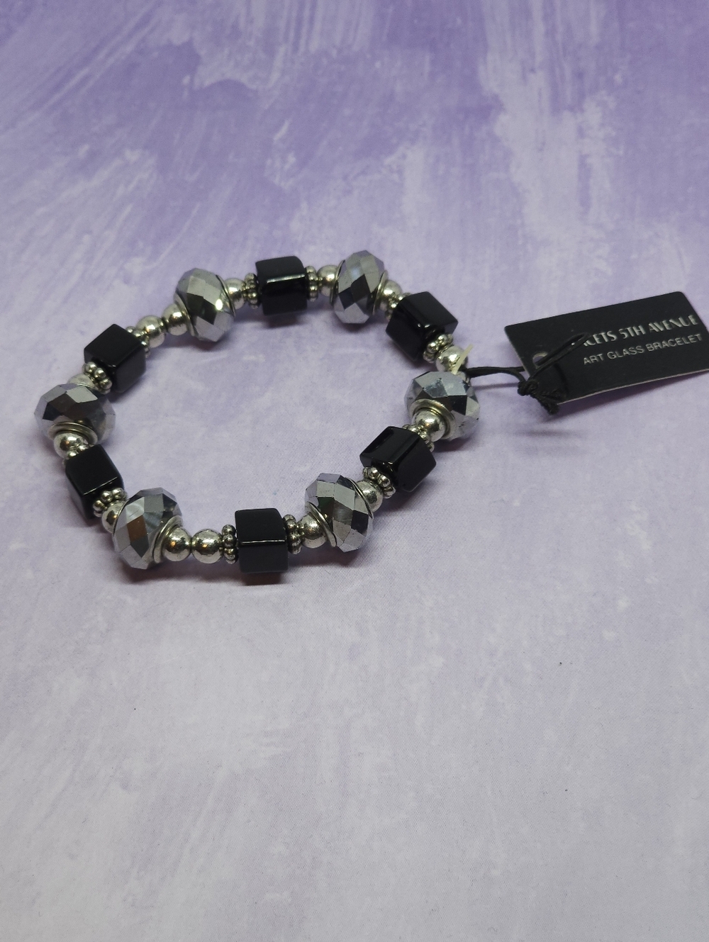 5th Avenue Art Glass Stretchy Bracelet NWT